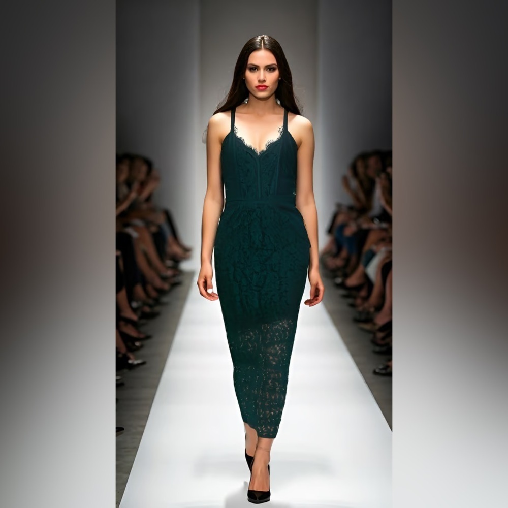 Elegant Green Lace Dress 6